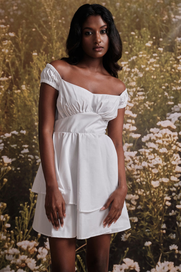 Off Shoulder Mini In White