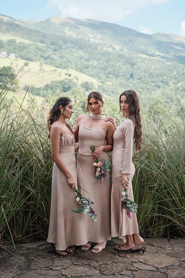 Corset Bias Maxi In Beige