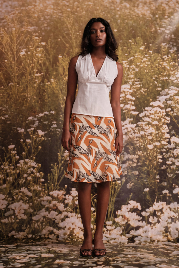 Bias Midi Skirt In Print