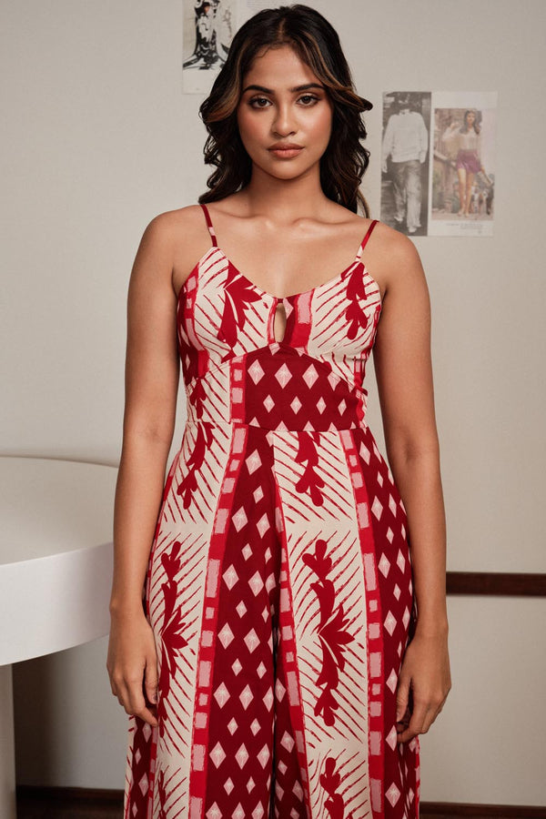 Front Cut Jumpsuit In Print