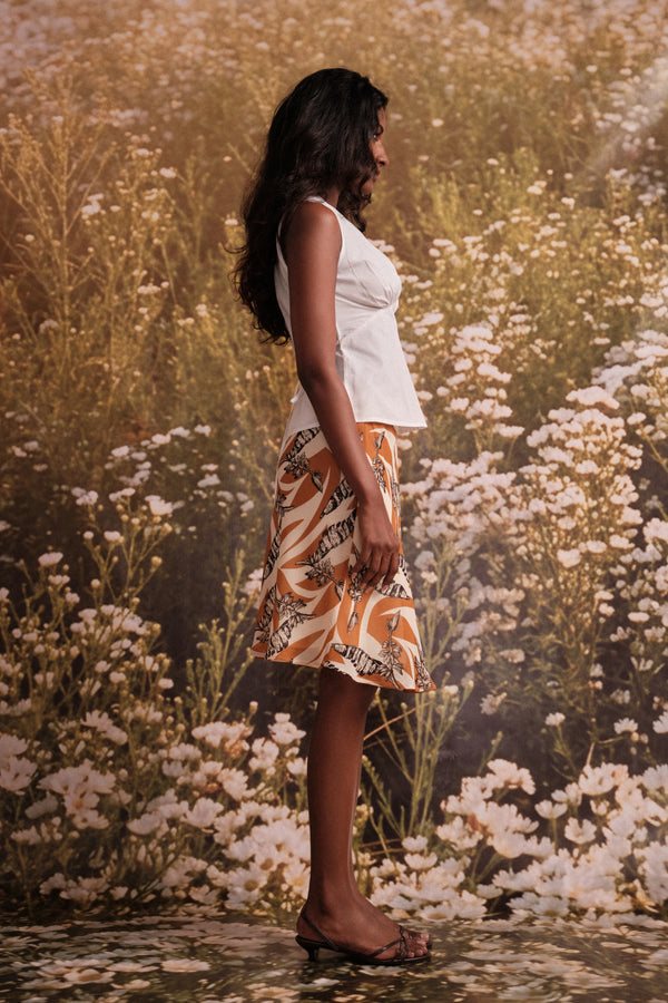 Bias Midi Skirt In Print