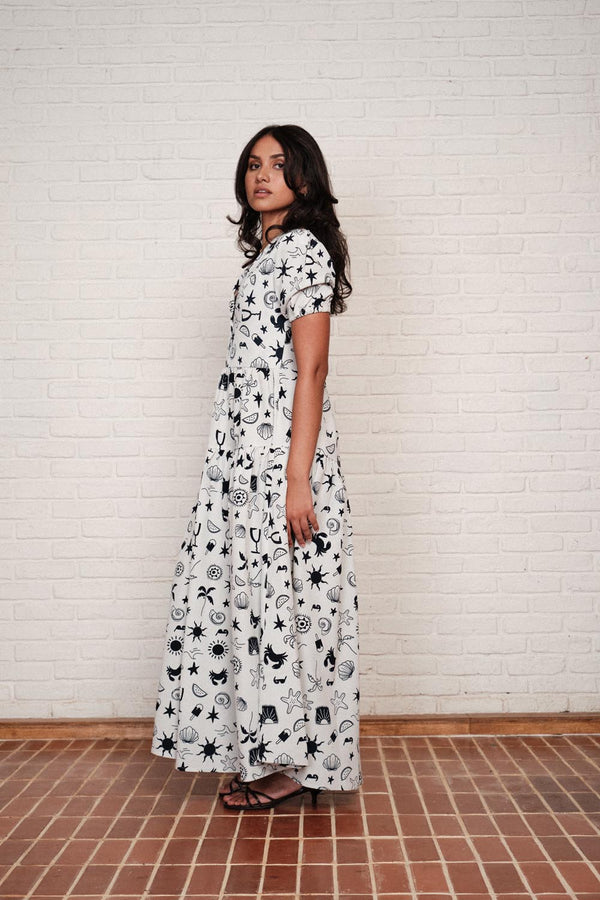 Deep Neck Collar Maxi