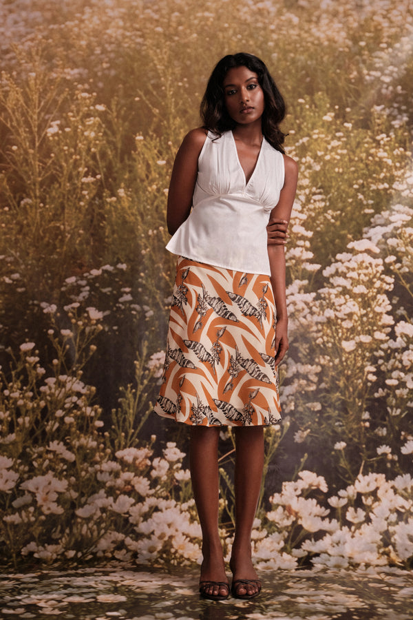 Bias Midi Skirt In Print
