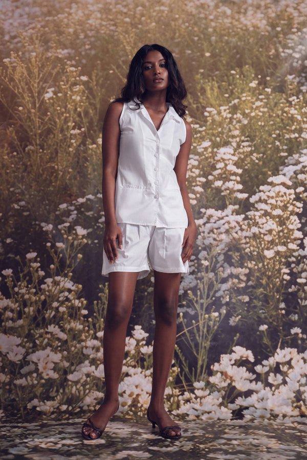 High Waist Shorts In White