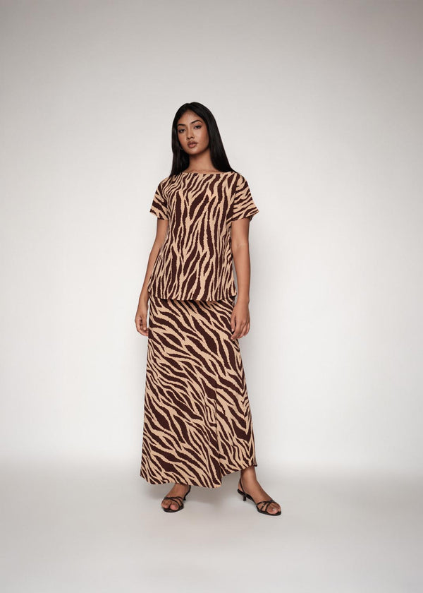 Bias Maxi Skirt In Print