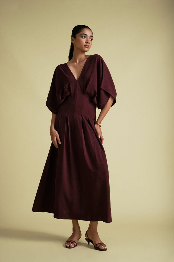 Lyla Midi In Burgundy