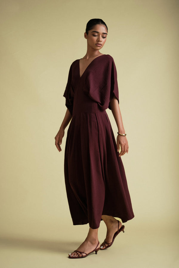 Lyla Midi In Burgundy