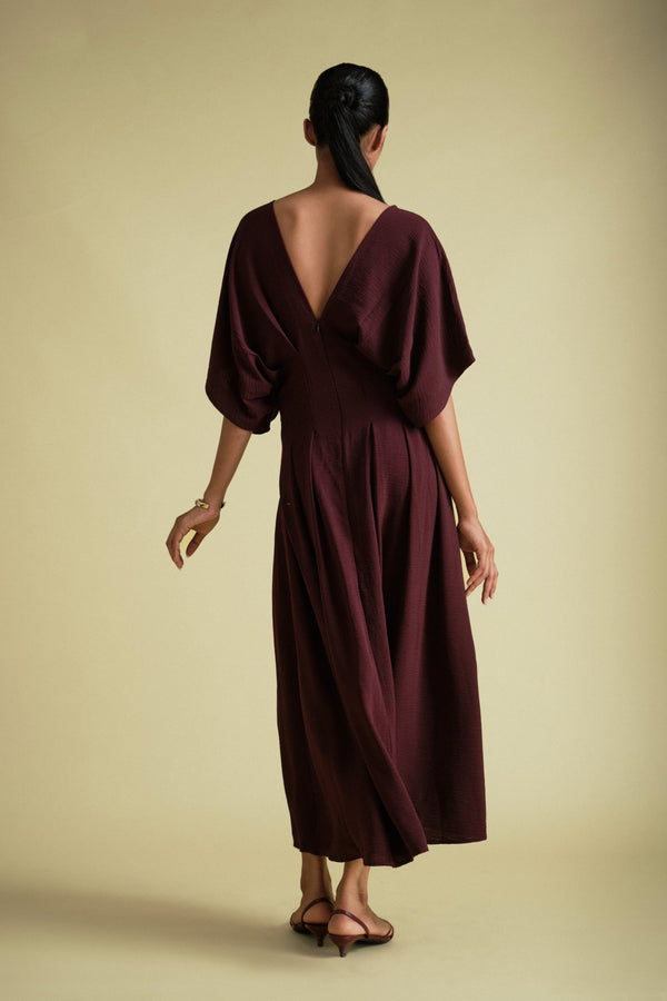 Lyla Midi In Burgundy