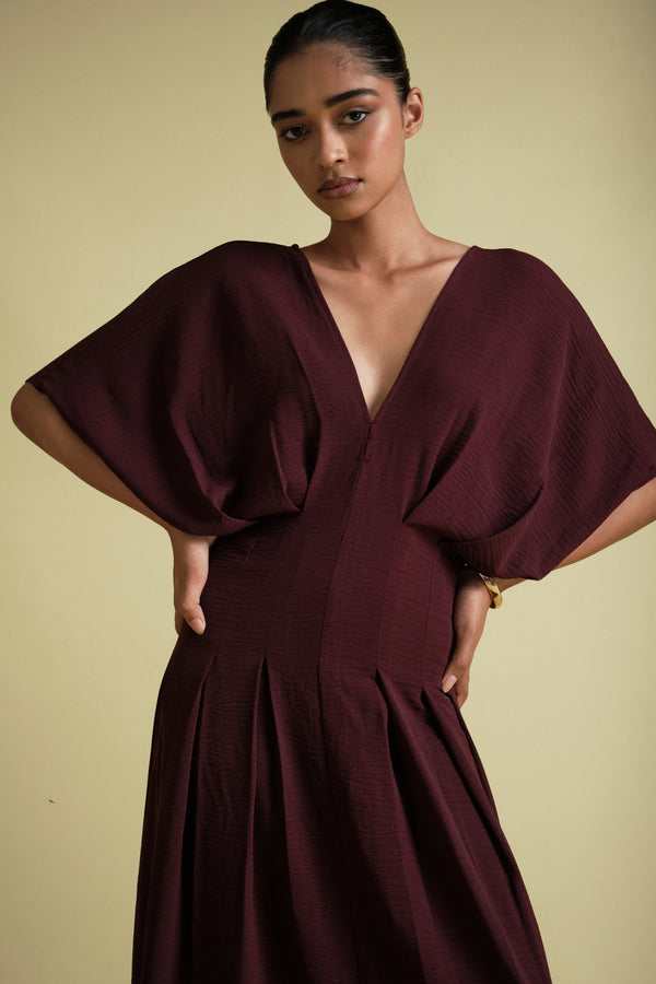 Lyla Midi In Burgundy