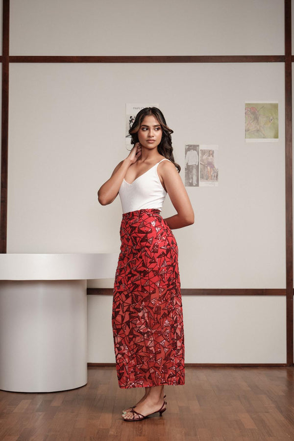 Back Slit Maxi Skirt