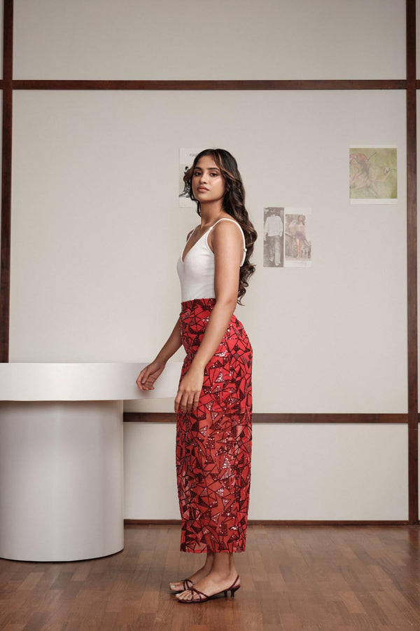 Back Slit Maxi Skirt