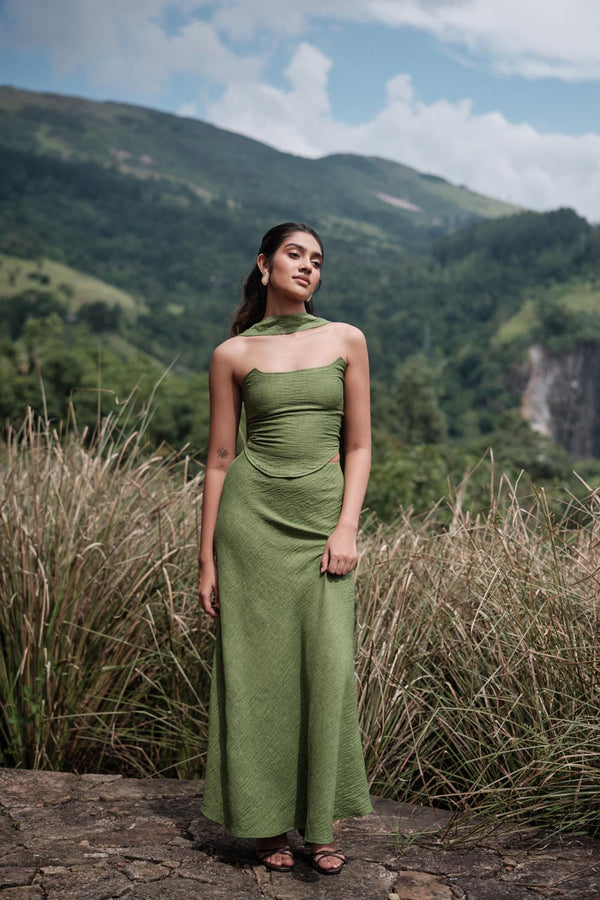 Corset Bias Maxi In Green