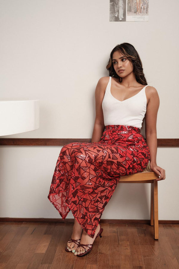 Back Slit Maxi Skirt