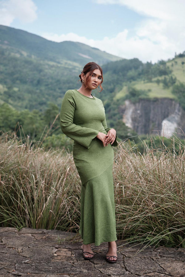 Bell Sleeve Maxi In Green