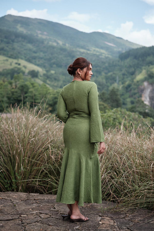 Bell Sleeve Maxi In Green