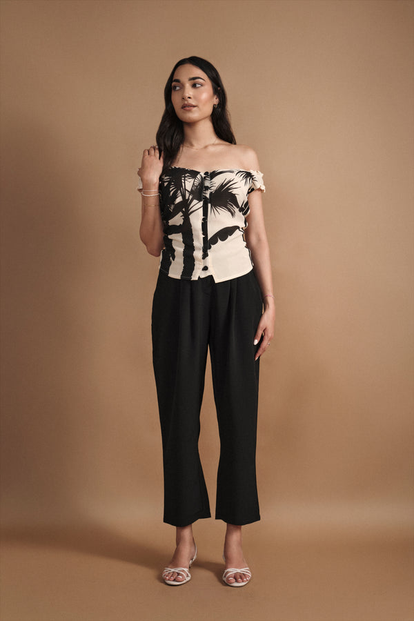 Off Shoulder Button Top