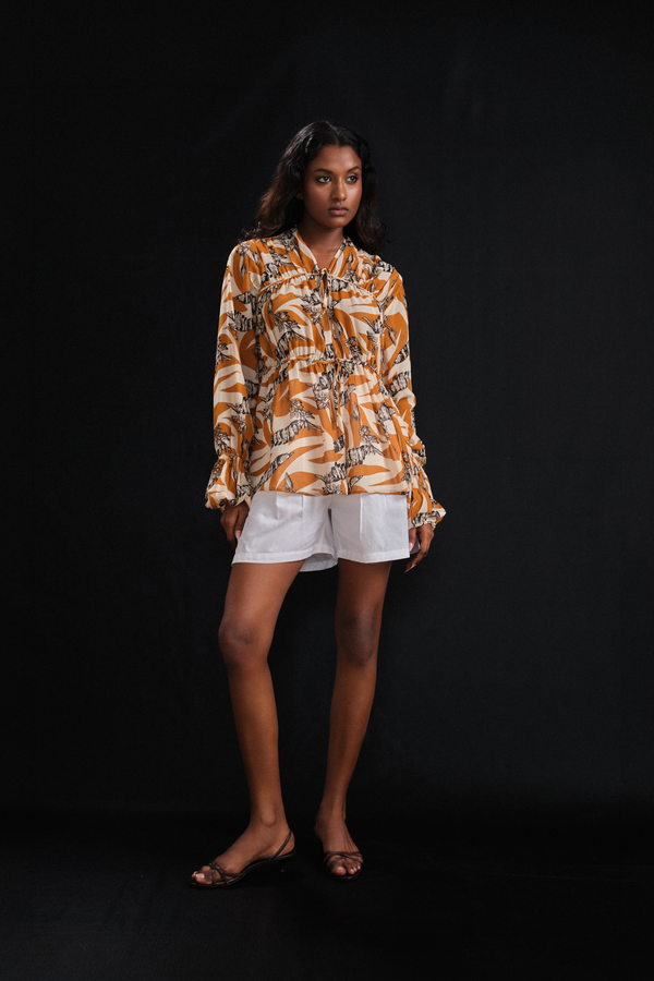 Front Tie Top In Print
