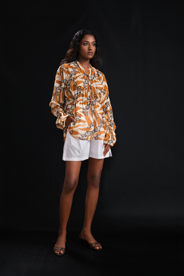 Front Tie Top In Print