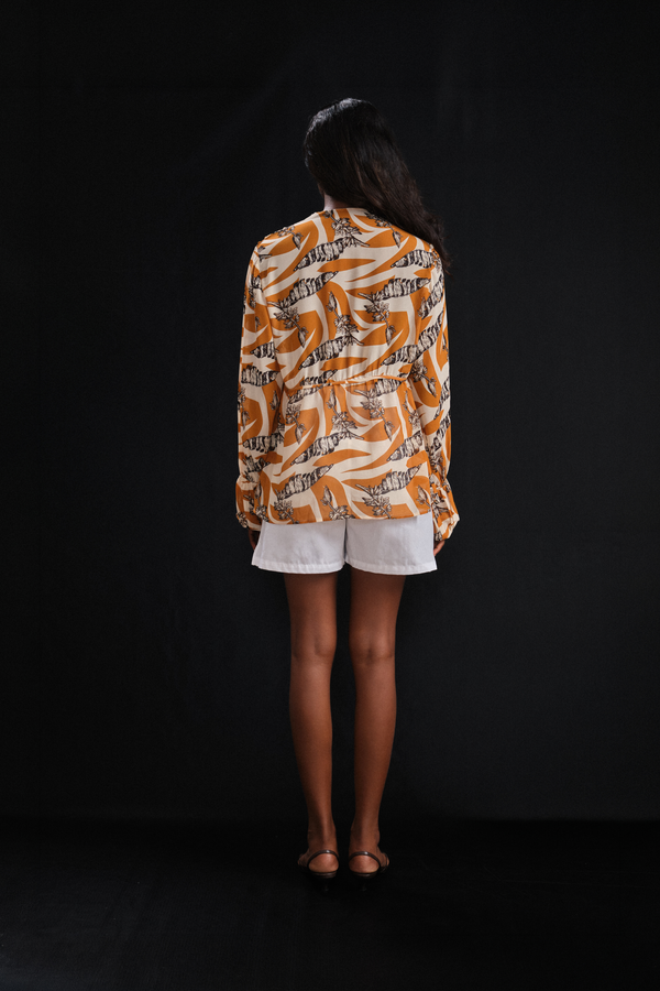 Front Tie Top In Print