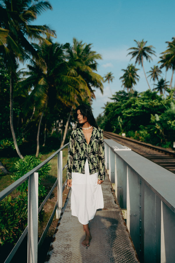 Waist Gather Midi Skirt