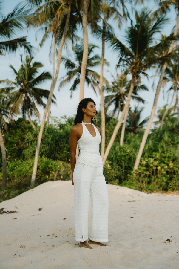 Deep Neck Halter In Ivory