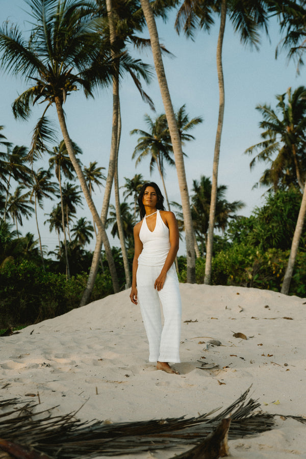 Deep Neck Halter In Ivory