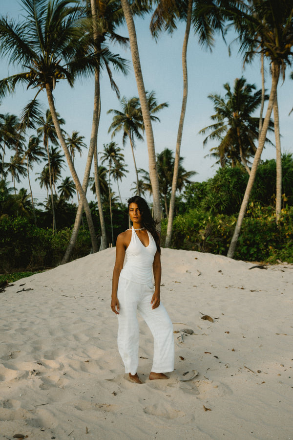 Deep Neck Halter In Ivory