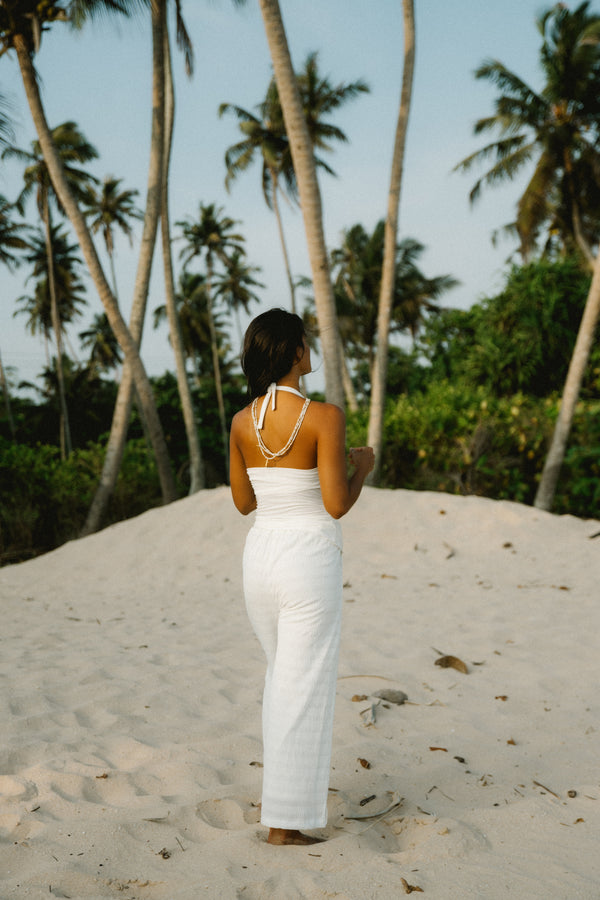 Deep Neck Halter In Ivory