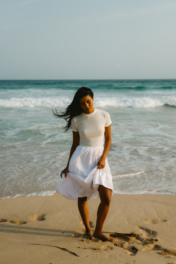 Short Sleeve Top In Ivory
