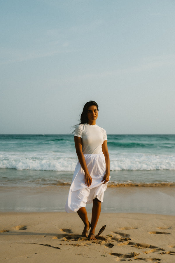 Short Sleeve Top In Ivory