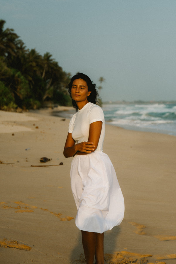 Short Sleeve Top In Ivory