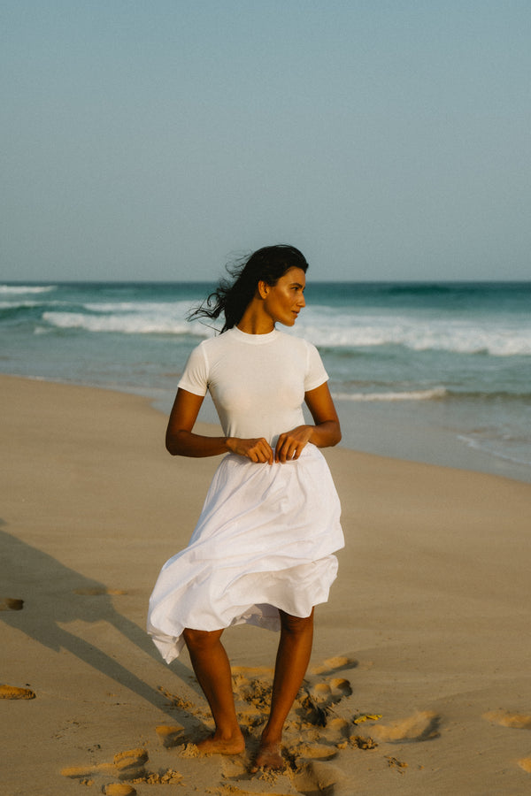 Short Sleeve Top In Ivory