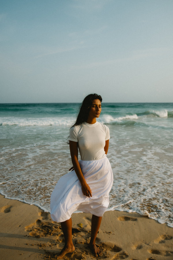 Short Sleeve Top In Ivory