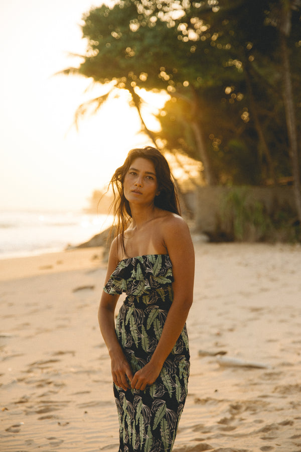 Ruffle Tube Midi In Print