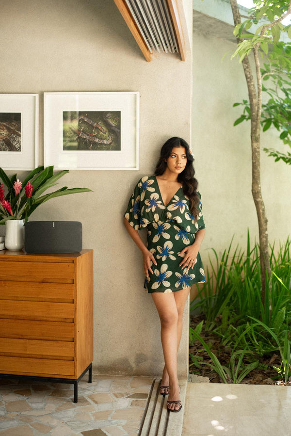 Deep Neck Kimono Mini