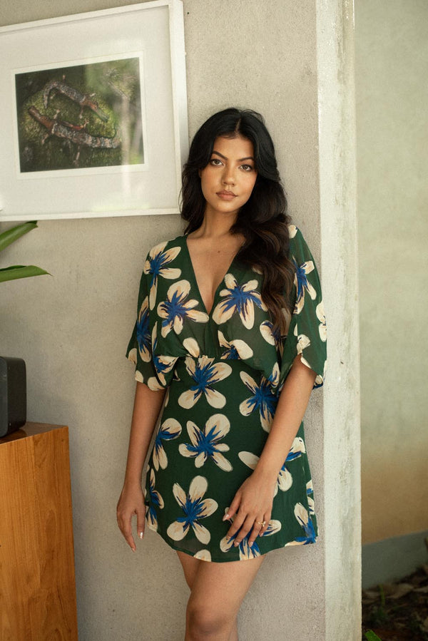 Deep Neck Kimono Mini