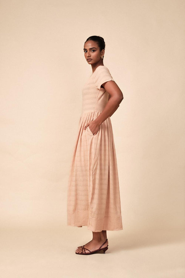 Short Sleeve Peach Maxi