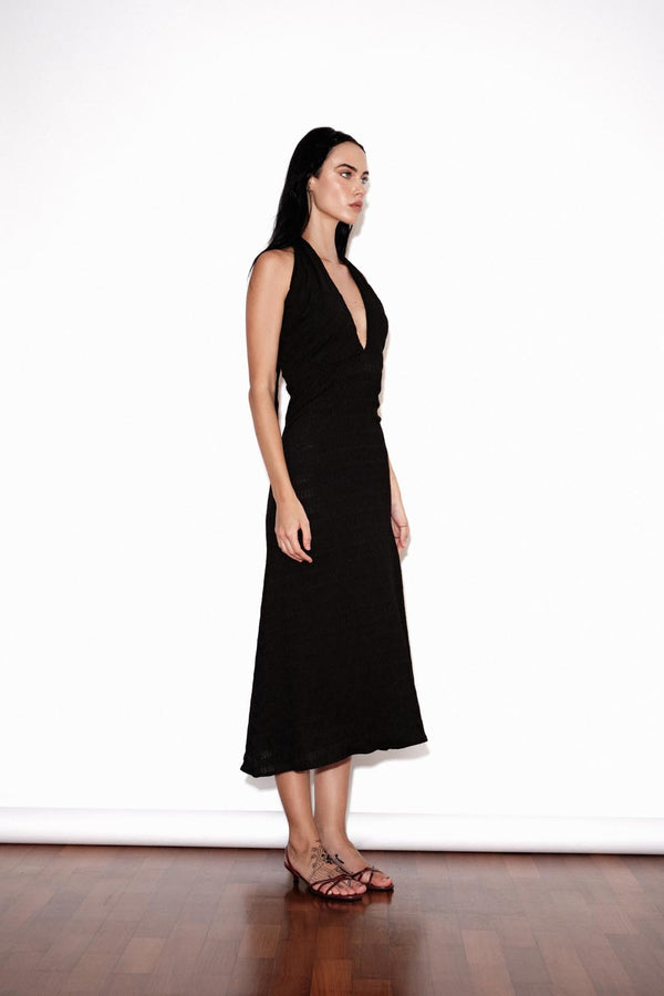 Deep Neck Halter Maxi
